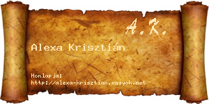 Alexa Krisztián névjegykártya